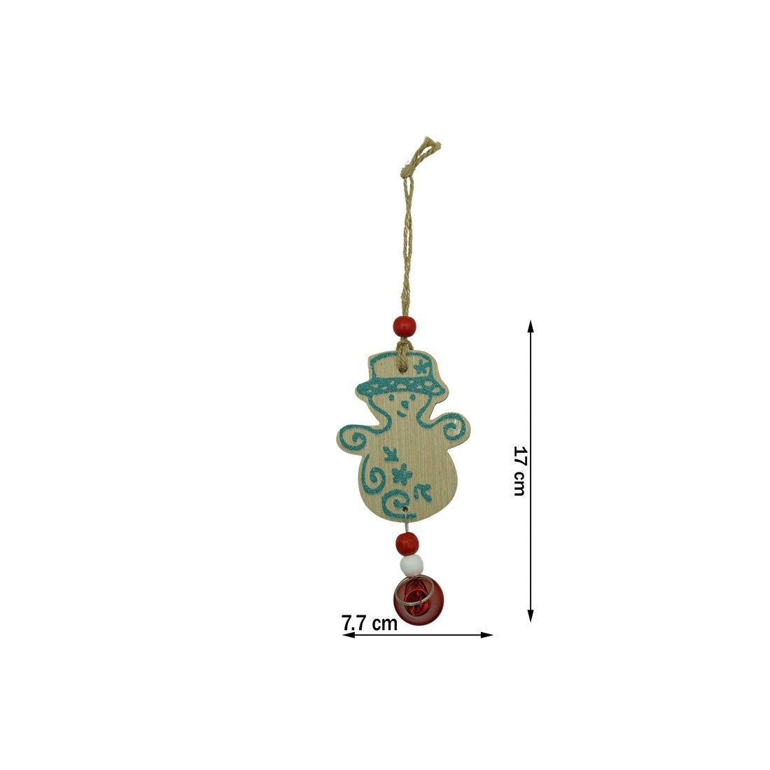 Hóember Karácsonyi Dísz, Fa, 17 Cm 