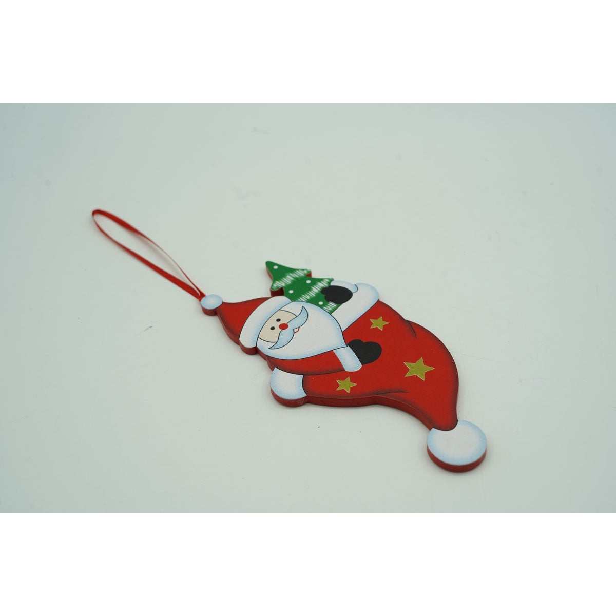 Hóember Harisnyában Karácsonyfadísz, Fa, 14 Cm 