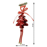 Karácsonyfadísz Flitterekkel, Fa, 25 Cm