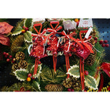 Ornament de brad pom de craciun cu paiete, Vivimall, rosu, lemn, 25 cm - vivimall.ro