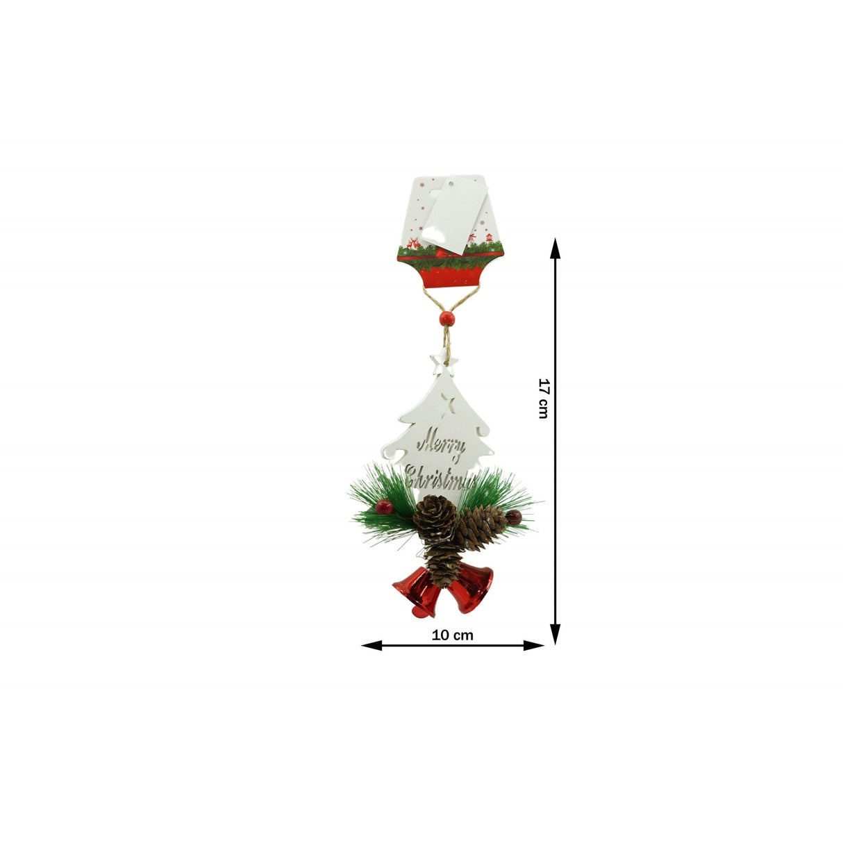 Karácsonyfadísz, fa, 17 cm
