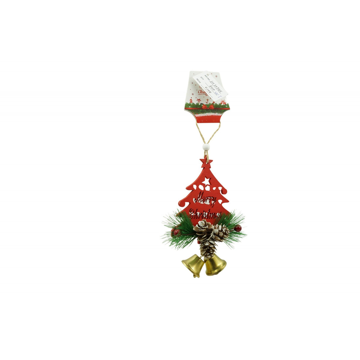 Karácsonyfadísz, fa, 17 cm