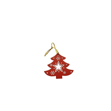 Karácsonyfadísz, fa, 7,5 cm 