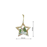 Hóember Csillag Fa Dísz, Fa, 9,9 Cm 