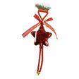 Ornament de brad stea cu paiete, Vivimall, rosu, lemn, 25 cm - vivimall.ro