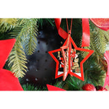 Ornament de brad stea, Vivimall, multicolor, lemn, 10.5x9.5 cm - vivimall.ro