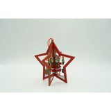 Ornament de brad stea, Vivimall, multicolor, lemn, 10.5x9.5 cm - vivimall.ro