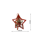 Ornament de brad stea, Vivimall, multicolor, lemn, 10.5x9.5 cm - vivimall.ro