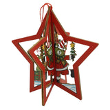 Ornament de brad stea, Vivimall, multicolor, lemn, 10.5x9.5 cm - vivimall.ro