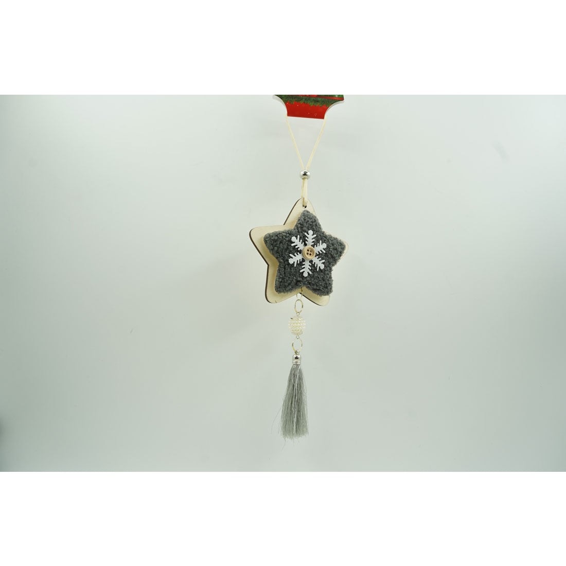 Karácsonyfa Dísz Csillag, Fa/Textil, 25 Cm 