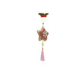 Ornament de brad stea, Vivimall, roz, lemn/textil, 25 cm - vivimall.ro