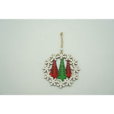 Ornament de brad trei brazi, Vivimall, multicolor, lemn, 12 cm - vivimall.ro