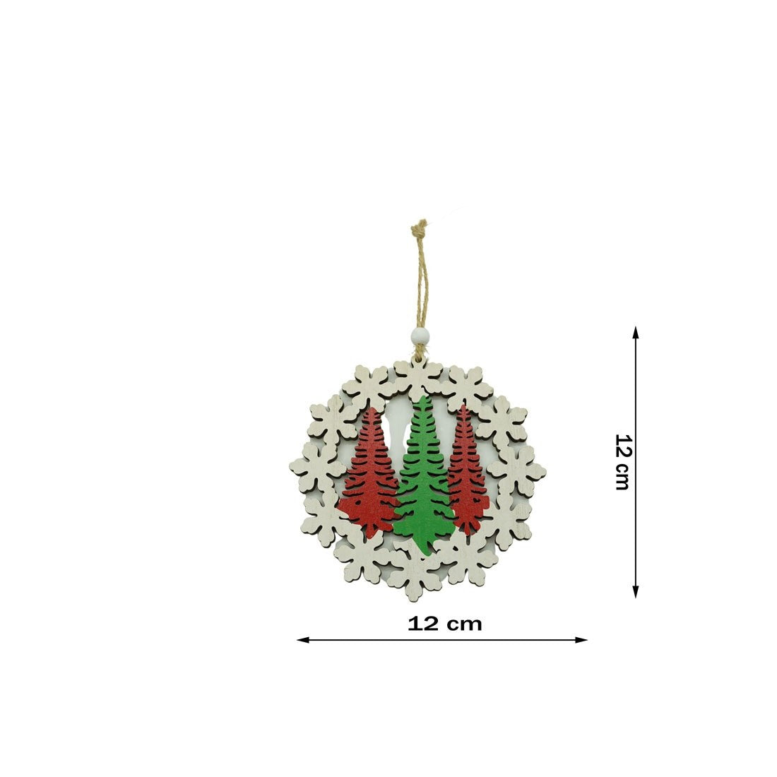 Három Fenyőfa Dísz, Fa, 12 Cm 