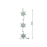 Ornament de brad trei fulgi de nea, Vivimall, alb, metal, 30 cm - vivimall.ro