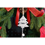 Ornament de brad trei pomi de craciun, Vivimall, alb, metal, 30 cm - vivimall.ro