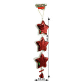 Ornament de brad trei stele cu paiete, Vivimall, rosu, lemn, 36 cm - vivimall.ro