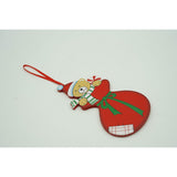 Ornament de brad ursulet, Vivimall, rosu, lemn, 14 cm - vivimall.ro