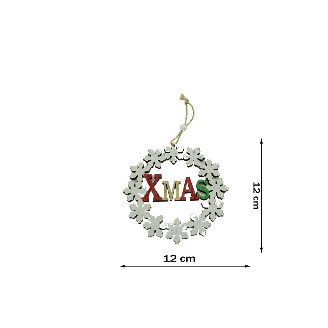 Ornament de brad Xmas, Vivimall, multicolor, lemn, 12 cm - vivimall.ro