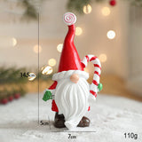 Ornament de Craciun din Rasina pentru Decor, Flippy, Model Spiridus, Decoratiune de Birou pentru Craciun, 14.5 x 7 x 5 cm, Rosu Alb - vivimall.ro