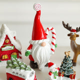 Ornament de Craciun din Rasina pentru Decor, Flippy, Model Spiridus, Decoratiune de Birou pentru Craciun, 14.5 x 7 x 5 cm, Rosu Alb - vivimall.ro