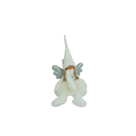 Karácsonyi Dísz Angyal, Fehér/, Textil, 51 Cm 