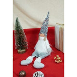 Ornament de Craciun ingeras, Vivimall, alb/gri, textil, 58 cm - vivimall.ro