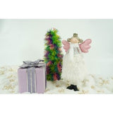 Ornament de Craciun ingeras, Vivimall, alb, textil, 26 cm - vivimall.ro