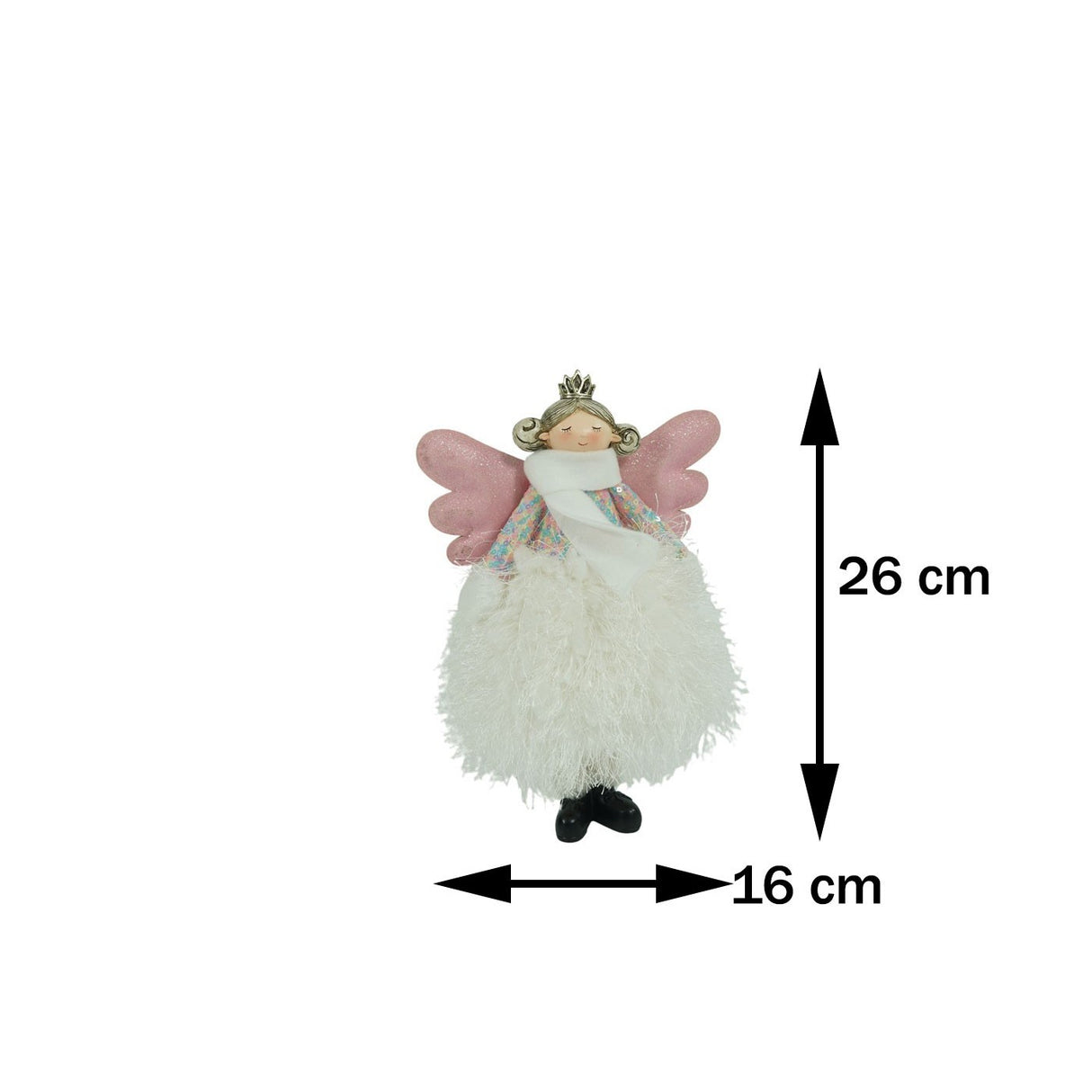 Karácsonyi Dísz Angyal, Textil, 26 Cm 