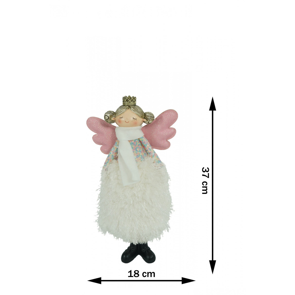 Karácsonyi Dísz Angyal, Textil, 37 Cm 