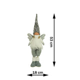 Ornament de Craciun ingeras model 2, Flippy, alb/gri, textil, 53 cm - vivimall.ro