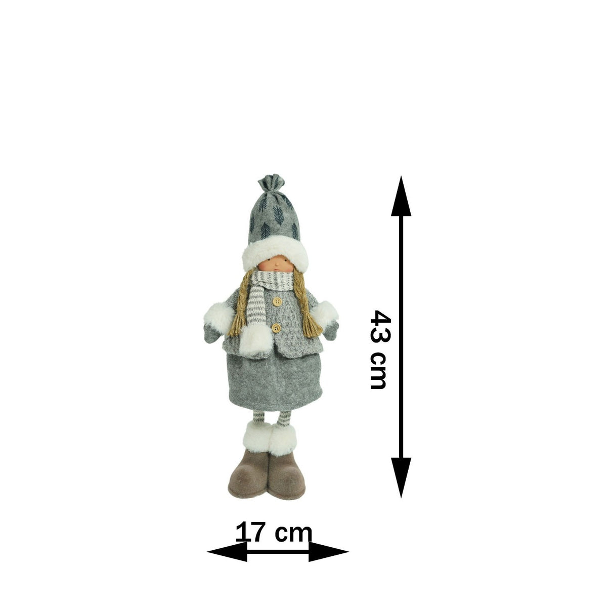 Karácsonyi Dísz Baba, /Fehér, Textil, 43 Cm 