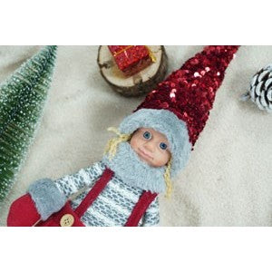 Ornament De Craciun Papusa, Rosu/, Textil, 58 Cm