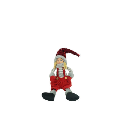 Karácsonyi Dísz Baba, Piros/, Textil, 62 Cm 