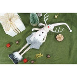 Ornament de Craciun ren cu picioare telescopice, Vivimall, gri/alb, textil, 100 cm - vivimall.ro