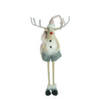 Ornament de Craciun ren cu picioare telescopice, Vivimall, gri/alb, textil, 100 cm - vivimall.ro