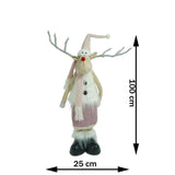 Rénszarvas Karácsonyi Dísz Teleszkópos Lábakkal, Rózsaszín/, Textil, 72 Cm 
