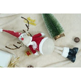 Ornament de Craciun ren, Vivimall, rosu/alb, textil, 55 cm - vivimall.ro