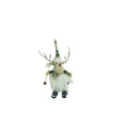 Ornament de Craciun ren pe schiuri model 2, Vivimall, alb/verde, textil, 33 cm - vivimall.ro