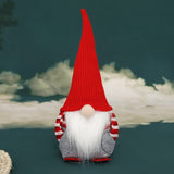 Ornament de Craciun Spiridus, Caciula Rosie Impletita, Vivimall, Material Textil, 25 cm, Multicolor - vivimall.ro