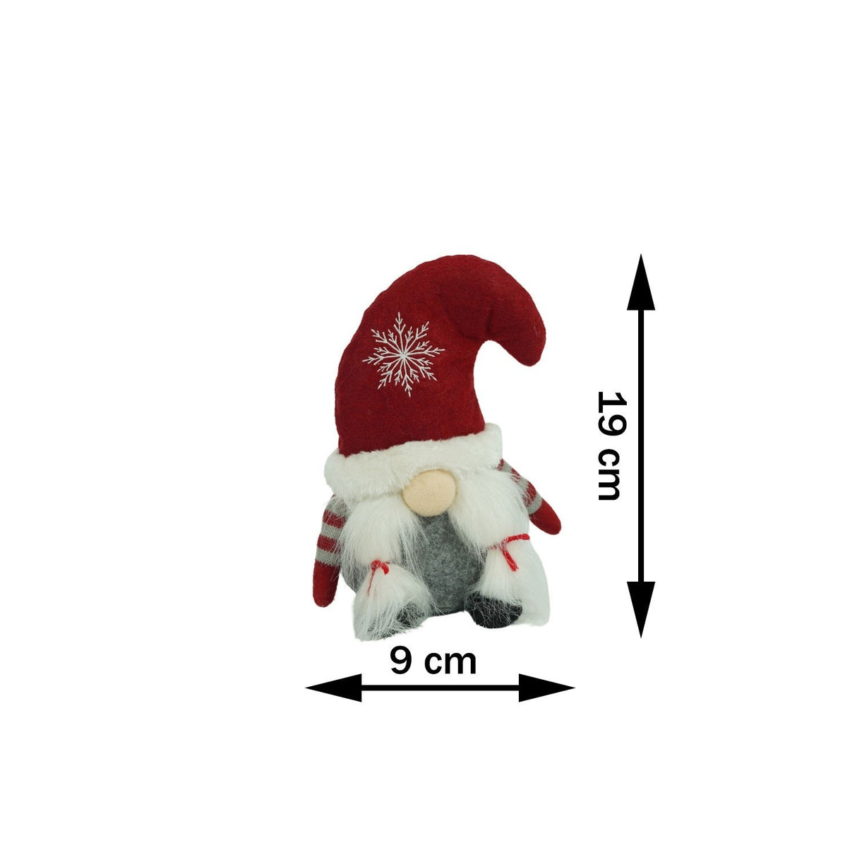 Karácsonyi Dísz Manó, /Piros, Textil, 19 Cm 