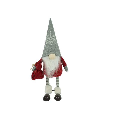 Ornament de Craciun spiridus, Vivimall, rosu/alb, textil, 42 cm - vivimall.ro