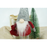 Ornament de Craciun spiridus, Vivimall, rosu/alb, textil, 42 cm - vivimall.ro