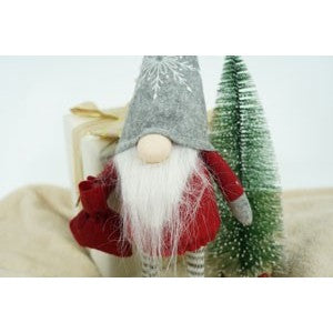 Ornament de Craciun spiridus, Vivimall, rosu/alb, textil, 42 cm - vivimall.ro