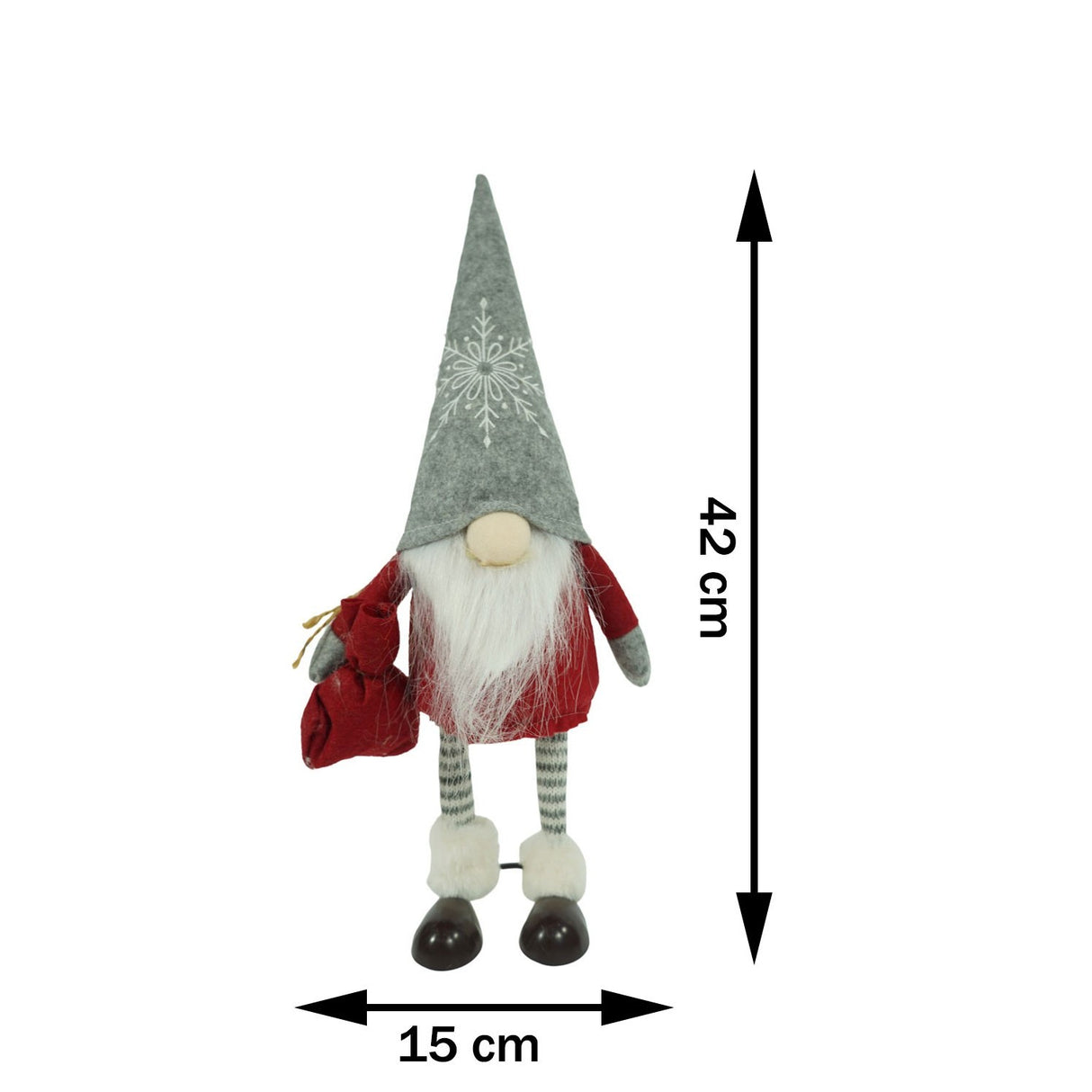 Karácsonyi Dísz Manó, Piros/, Textil, 42 Cm 