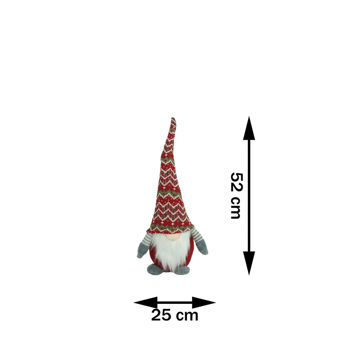 Karácsonyi Dísz Manó, Piros/, Textil, 52 Cm 