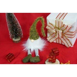 Ornament de Craciun spiridus, Vivimall, verde/alb, textil, 52 cm - vivimall.ro