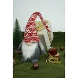 Ornament de Craciun spiridus model 2, Vivimall, rosu/gri, textil, 45 cm - vivimall.ro