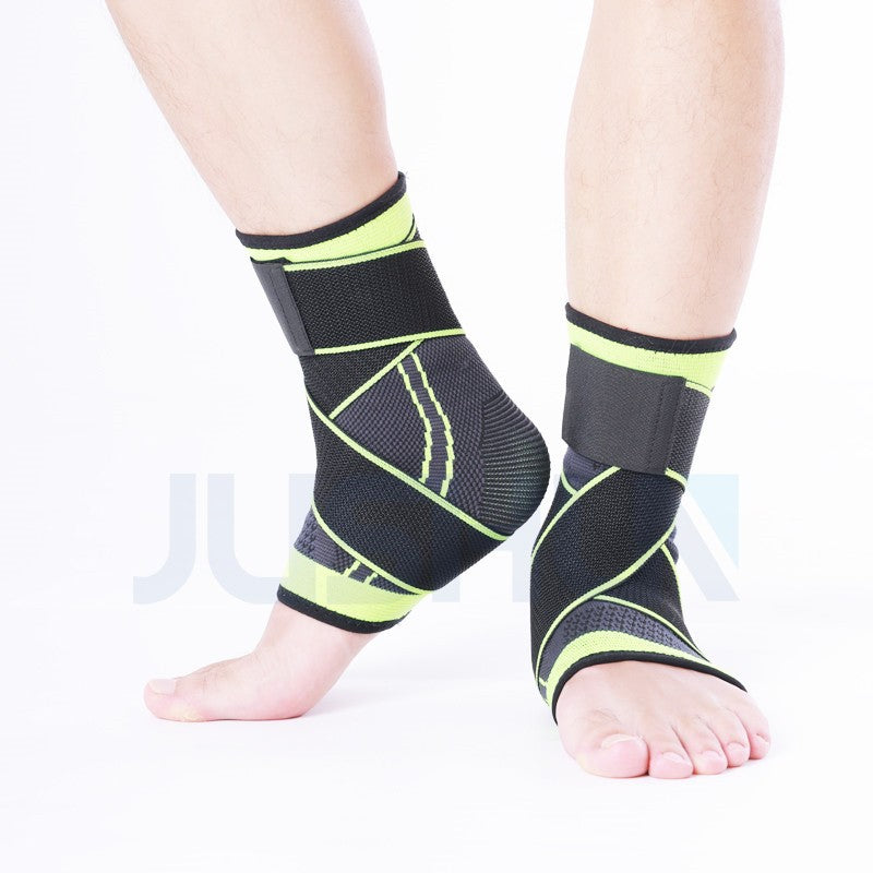 Orteza pentru Glezna, Vivimall, cu Benzi Elastice de Fixare, 24 x 10.5 cm, din Nailon, Negru/Verde - vivimall.ro