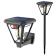 Lampa Solara LED, Vivimall, Tip Felinar, pentru Perete/Sol, 10.8 x 12.3 x 46 cm, 3 Moduri, Lumina Calda, din ABS si PP, Negru - vivimall.ro