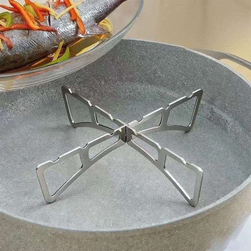 Suport pentru Gatit la Abur, Flippy, din Otel Inoxidabil, 12 x 3 cm, Argintiu